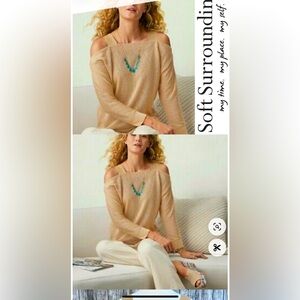 Soft Surroundings Valencia cold shoulder top. Size medium. NWT